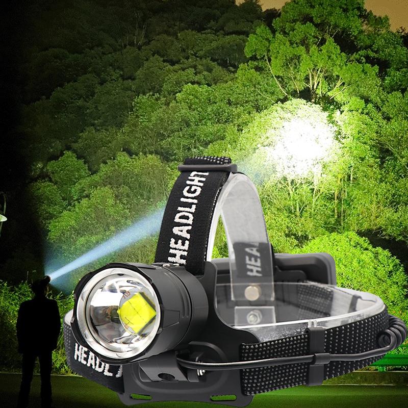 Изображение товара: Яркий светодиодный налобный фонарь, фонарь для рыбалки, кемпинга, фонарь высокой мощности, Головной фонарь, масштабируемые USB-фонарики, фонарик 18650