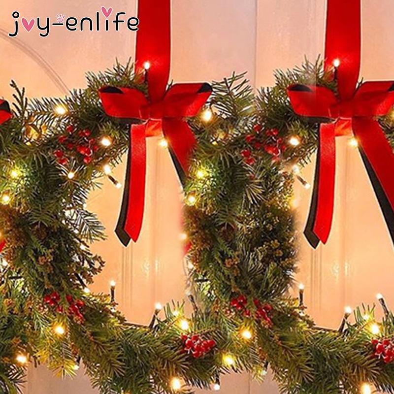 Изображение товара: Рождественское украшение для дома, Ротанговые венки, Рождественская гирлянда, венки, Декор, настенная подвесная дверь, рождественские подарки, новый год 2021, 10-30 см