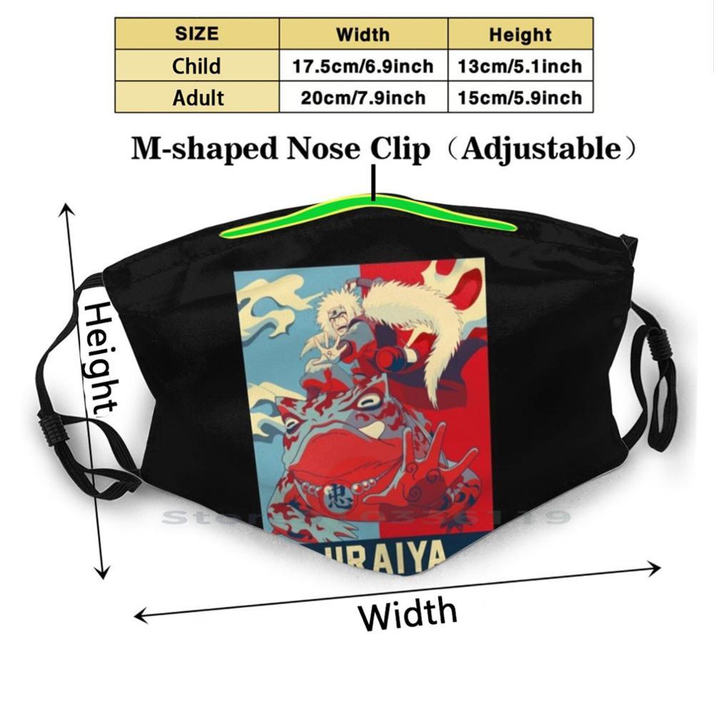 Изображение товара: Jiraiya Hope Style Narut0S-многоразовая фильтровальная маска Pm2.5 DIY для детей Narut0S Аниме Манга Японский милый отбеливатель