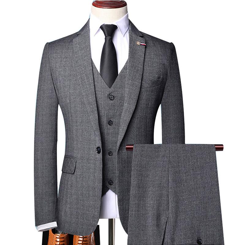 Изображение товара: Мужские костюмы, официальный комплект из 3 предметов, большой размер 6XL, модный эксклюзивный деловой офисный костюм для мужчин, Свадебный костюм для жениха