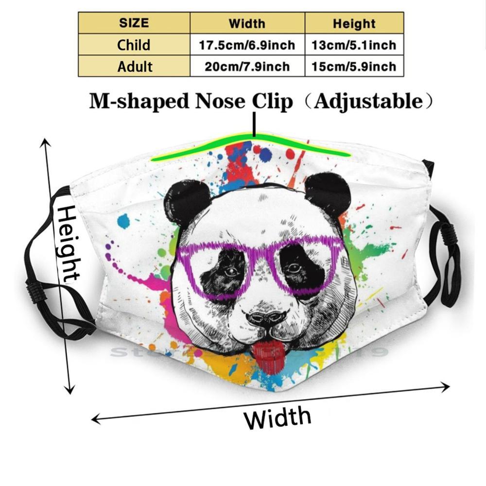 Изображение товара: Многоразовая маска с рисунком панды, фильтр Pm2.5, детская маска для лица, панда, животное, панда, симпатичное животное, медведь, милая медведь, брызговик