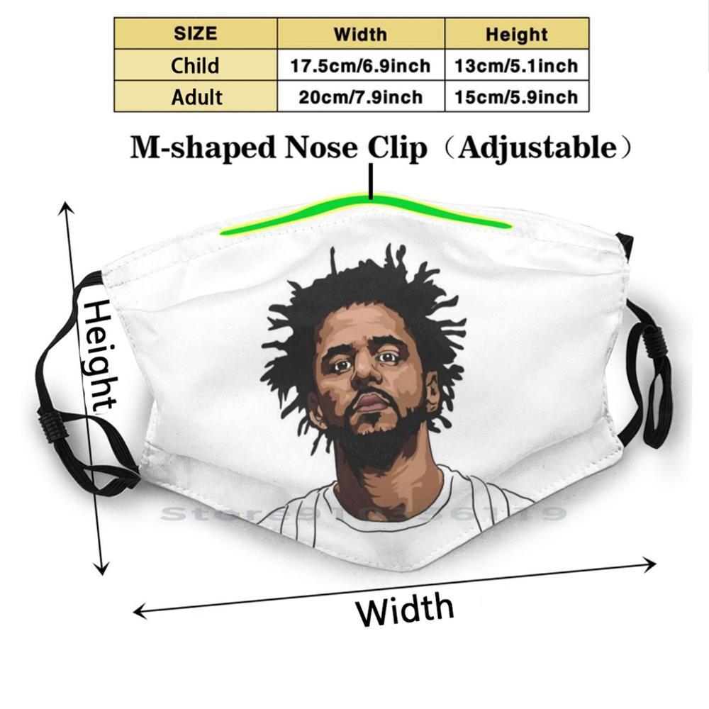 Изображение товара: J. Наклейка Cole, многоразовая маска для лица с фильтрами для детей, J Cole Rapper Rap Hiphop Music