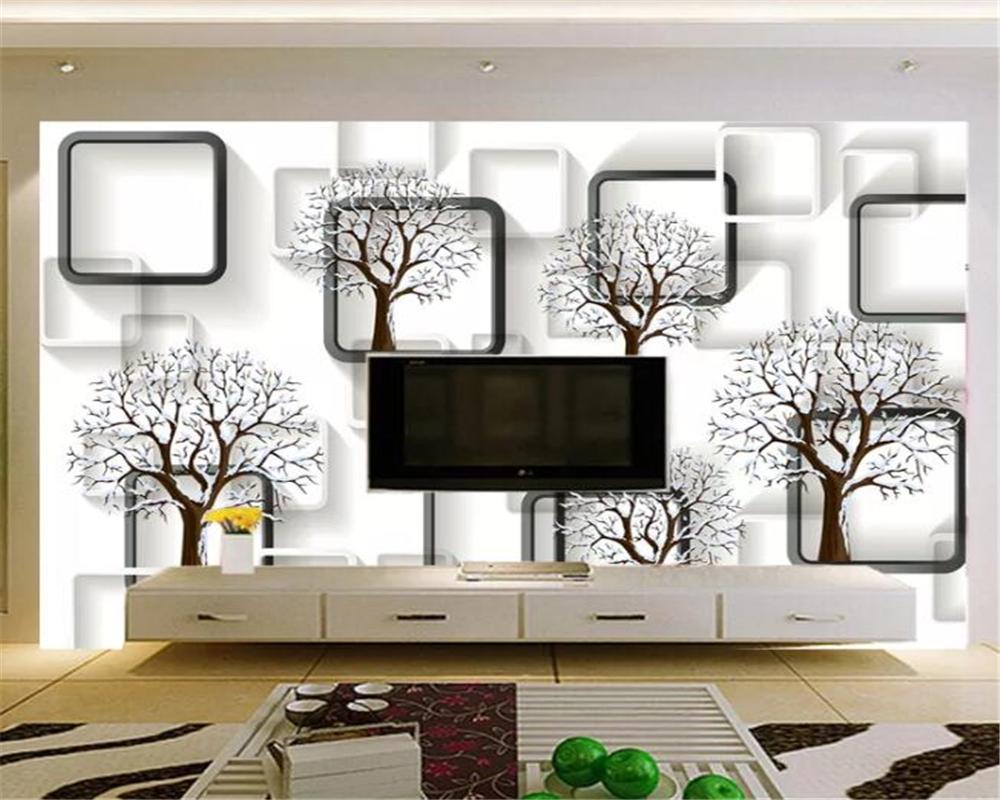 Изображение товара: 3D-обои beibehang на заказ, Абстрактные Настенные обои с изображением дерева и опавших листьев, ручная роспись, фоновые настенные 3D-обои для телевизора, гостиной, спальни