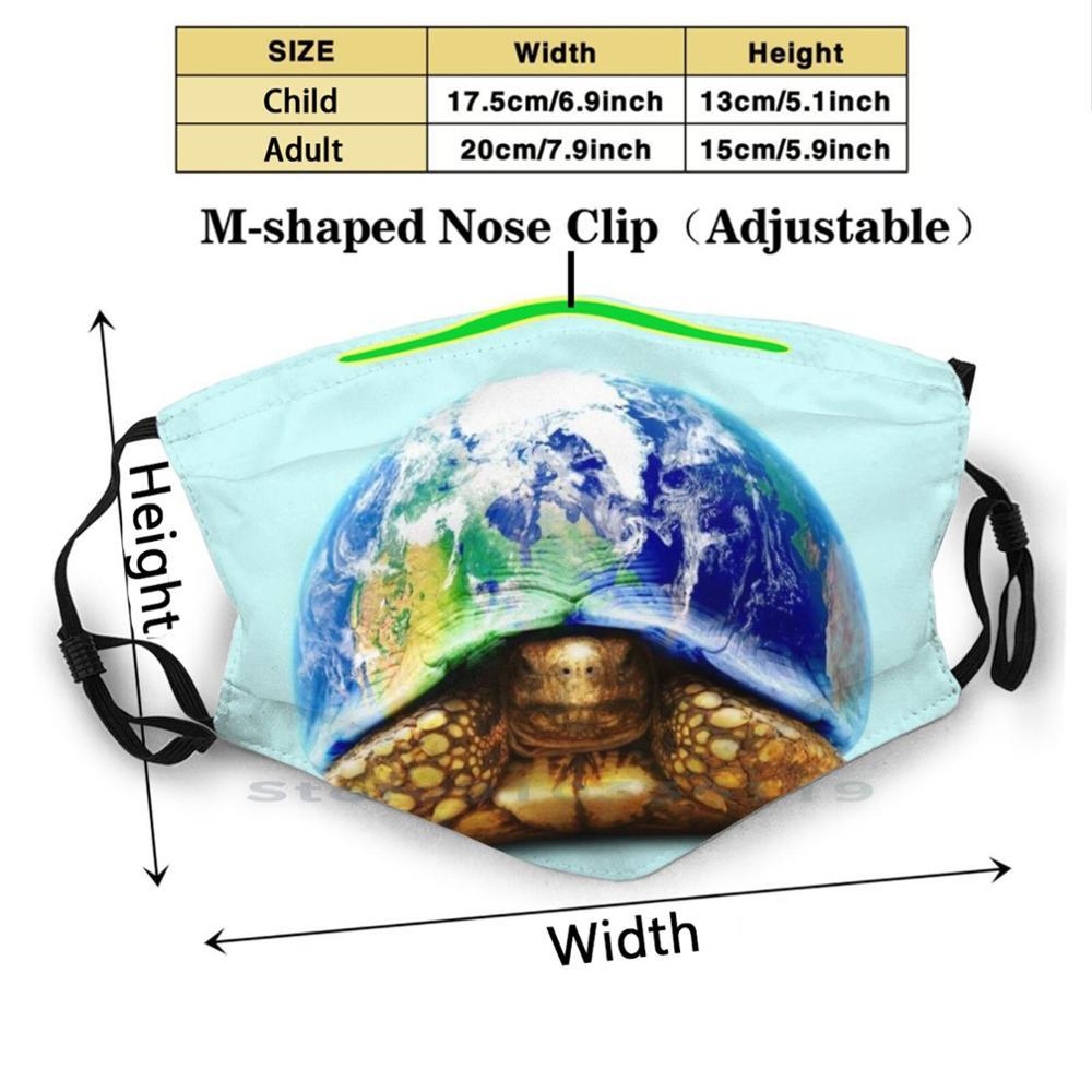 Изображение товара: Многоразовый фильтр Pm2.5 с принтом черепахи земли Сделай Сам маска для рта дети Земля Мир планеты черепаха земля черепаха Милая черепаха