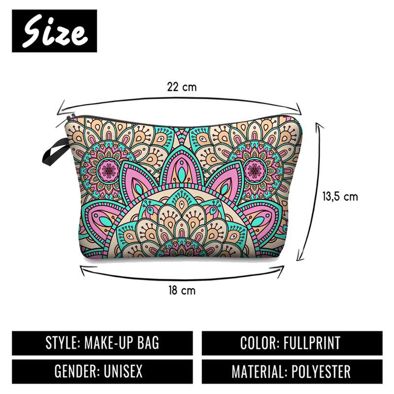 Изображение товара: Waterproof Mandala Cosmetic Organizer Bag Make Up Heat Transfer Printing Cosmetic Bag Fashion Women Brand Makeup Bag