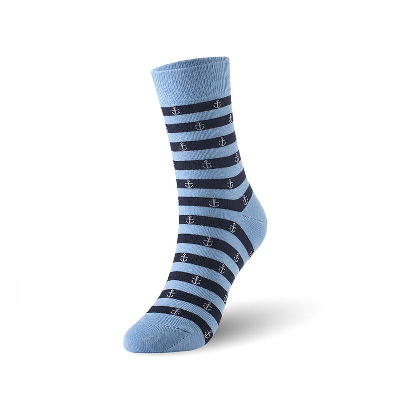 Изображение товара: Хлопковые мужские носки, мягкие мужские носки в полоску с якорем, 6 пар/лот, размер K 7-11, европейские размеры 40-46 1001 VKMONY