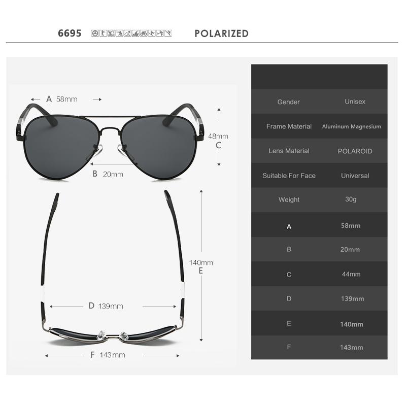 Изображение товара: Мужские поляризационные солнцезащитные очки в стиле ретро классические очки-авиаторы брендовые очки для отдыха с защитой UV400 металлическая оправа H6695