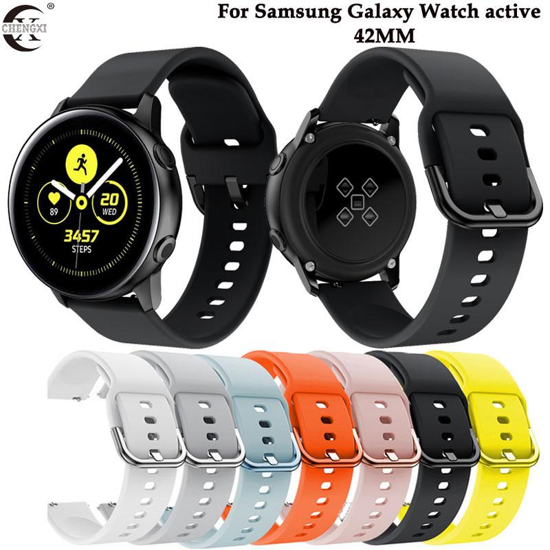 Изображение товара: Силиконовый спортивный ремешок для Galaxy Watch Active Smart Watch Srap для Samsung Galaxy Watch 42 мм 40 мм Gear S2 классический ремешок 20