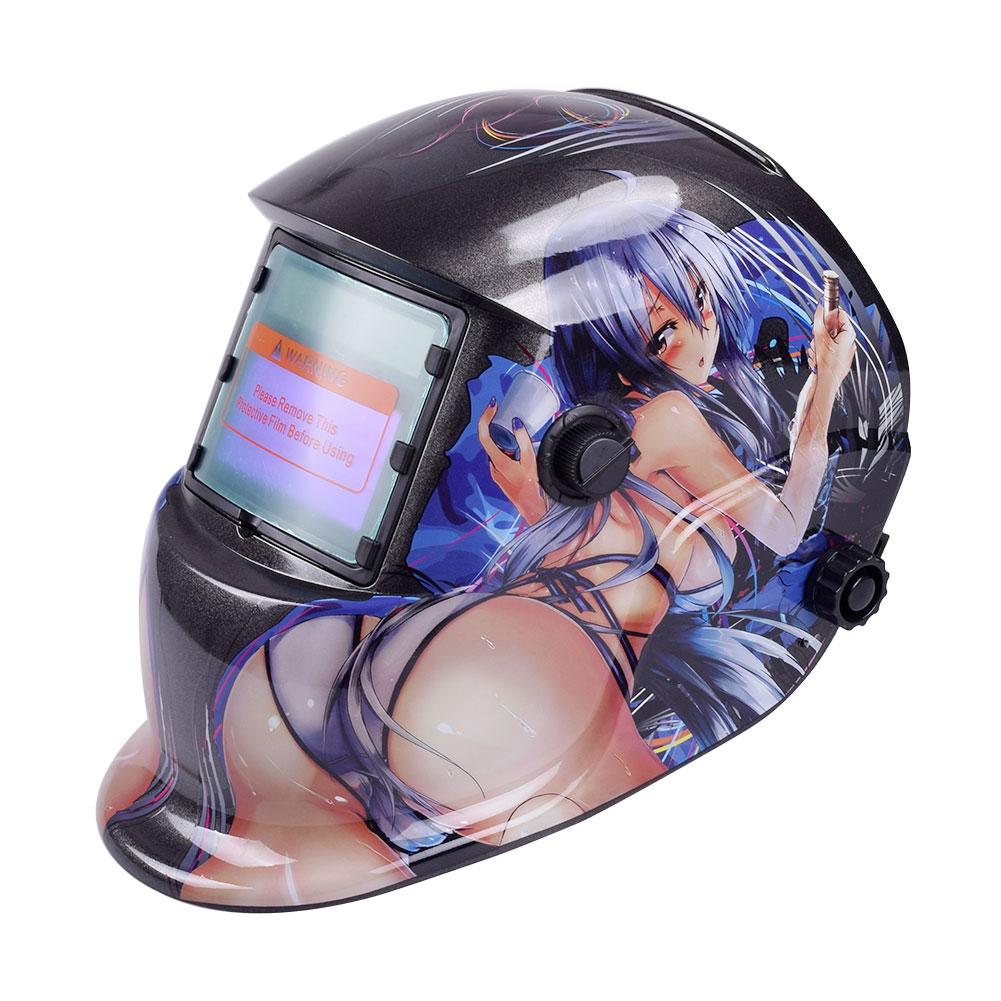 Изображение товара: Электрическая Сварочная маска, шлем с автоматическим затемнением, регулируемая сварочная линза, сварочное защитное оборудование электрика, жесткая упаковка