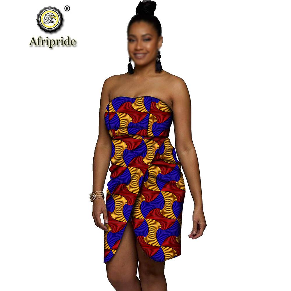 Изображение товара: Африканские платья для женщин без бретелек, сексуальное мини-платье для вечеринки, воск, хлопок, принт, Дашики, платье, Анкара, воск, батик, AFRIPRIDE S1925076