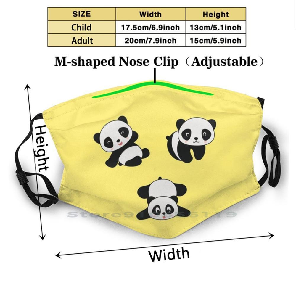 Изображение товара: Милая панда иллюстрация для детей и комплект одежды для малышей 3 милый дизайн Пылезащитный фильтр смываемая маска для лица дети панда животные Дети