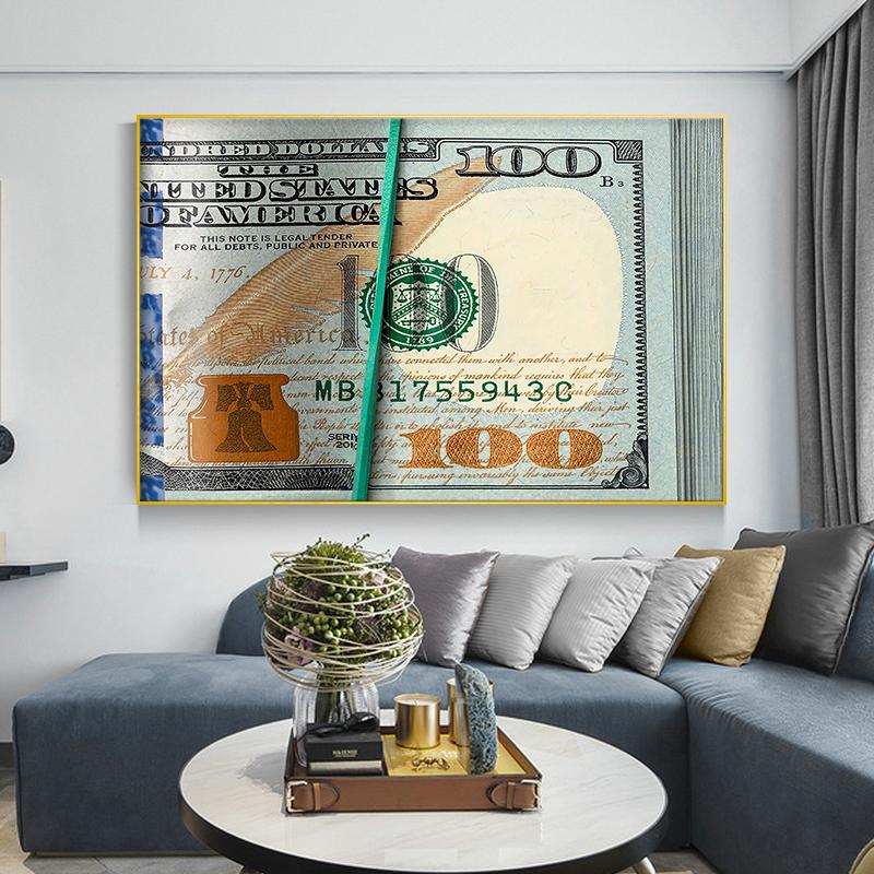 Изображение товара: Плакат со стодолларовыми деньгами, вдохновляющий холст, поп-картины, настенные картины для гостиной, украшения дома без рамы