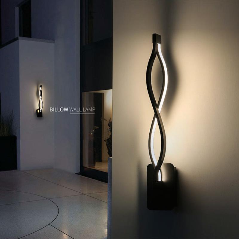 Изображение товара: Простой современный светодиодный настенный светильник креативная волна прикроватный настенный светильник коридор фон настенный внутренний алюминиевый светильник