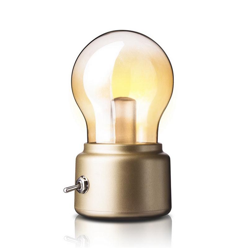 Изображение товара: Светодиодный лампы ночной Светильник в стиле ретро USB 5V Перезаряжаемые Батарея настроение светильник письменный стол светильник s Портативный прикроватная настольная лампа