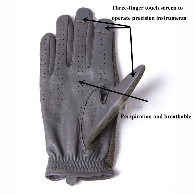 Изображение товара: Перчатки мужские из натуральной кожи, дышащие, для сенсорных экранов, огнестойкая ткань, SZ055