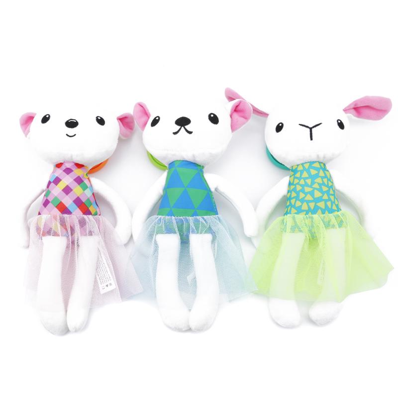 Изображение товара: Детская погремушка с мультяшным животным, Детская Мобильная коляска с котом и кроликом, подвесная кровать, колокольчик, плюшевые куклы, игрушки