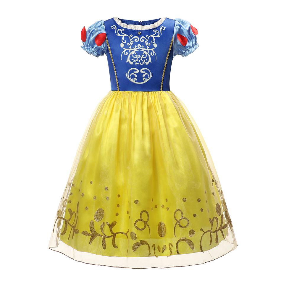 Изображение товара: Платье принцессы Белоснежки для девочек; Платье Спящей красавицы; Детские праздничные костюмы для косплея; Платья для ролевых игр для маленьких девочек