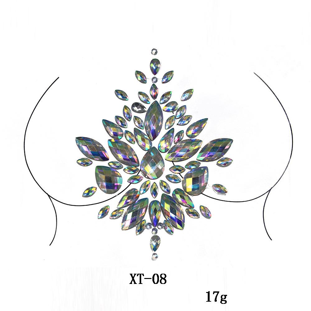 Изображение товара: Сексуальная мода, грудь, кристалл, смола, дрель, тату, наклейка, музыка, фестиваль, стразы, тату, наклейки, карнавал, вечерние, украшение на грудь