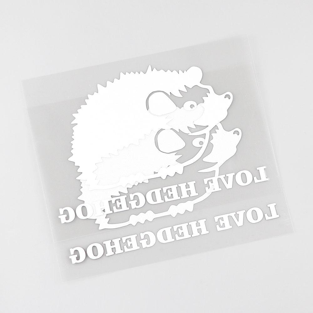 Изображение товара: YJZT, 13 см х 8,5 см, Виниловая наклейка для автомобиля с изображением животного, ежика, черный/серебристый Декор 8C-0058