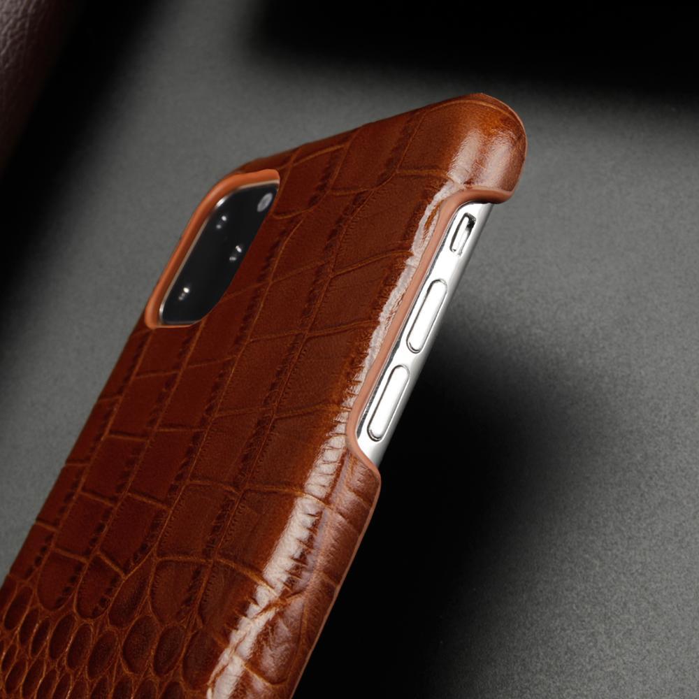 Изображение товара: Чехол из натуральной кожи с крокодиловой текстурой для IPhone 11 Pro Max, Роскошный чехол из натуральной кожи для телефона IPhone 11 Pro Max, чехол