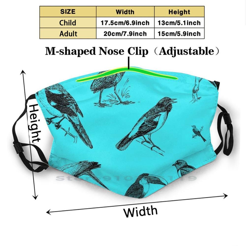 Изображение товара: Многоразовый фильтр Pm2.5 menagery Of Birds DIY маска для рта для детей с птицами и птицами