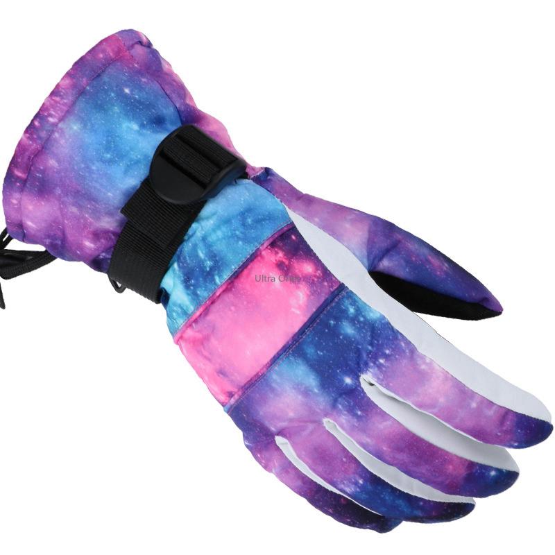 Изображение товара: Теплые лыжные перчатки, зимние перчатки с сенсорным экраном для катания на лыжах, сноуборде, мотоцикле, велосипедные перчатки, водонепроницаемые велосипедные перчатки