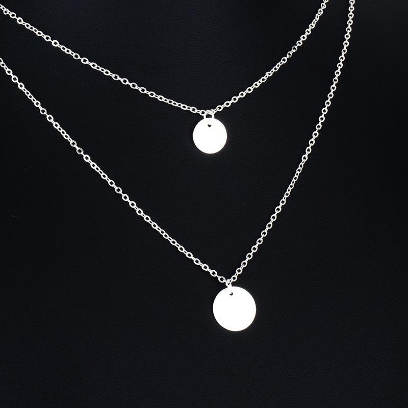 Изображение товара: Многослойная цепочка HebeDeer, модное ожерелье для девушек, цепочка для женщин, желтое бриллиантовое круглое ожерелье, ювелирные изделия, женские ожерелья