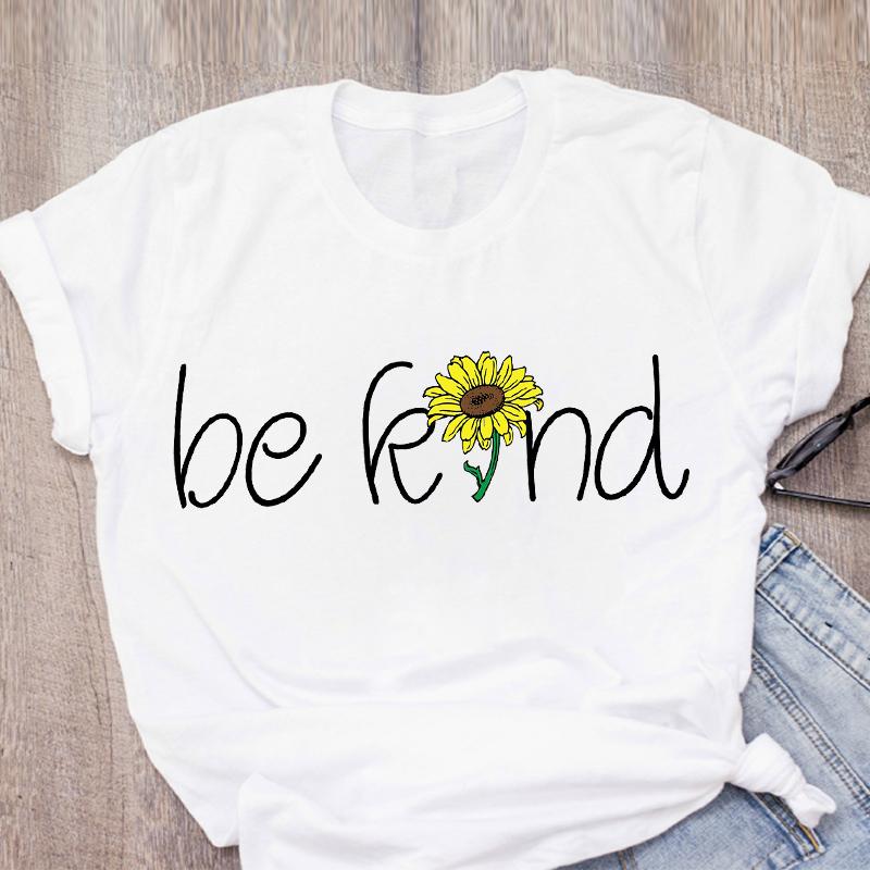 Изображение товара: Летняя одежда с цветочным рисунком, милые модные топы с мультипликационным принтом kpop Smile, футболка в стиле Харадзюку, винтажная женская футболка