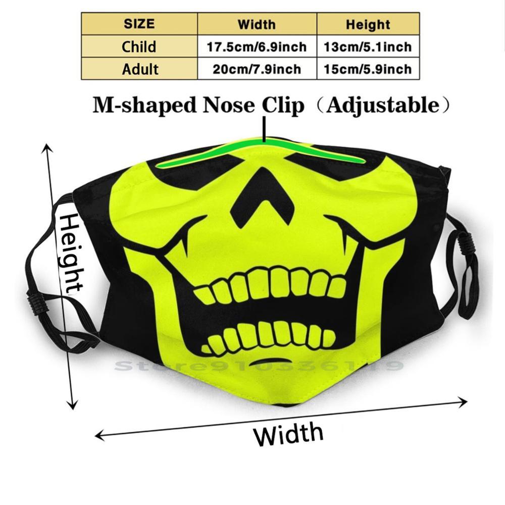 Изображение товара: Светящаяся Skely рот дизайн Пылезащитный фильтр смываемая маска для лица дети Heman Masters Of The Universe Skeletor Motu Skull