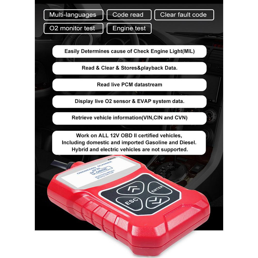 Изображение товара: Автомобильный сканер KW310, универсальный инструмент для диагностики ошибок автомобиля OBD2, считыватель кодов двигателя, автомобильный диагностический прибор, инструмент для ремонта