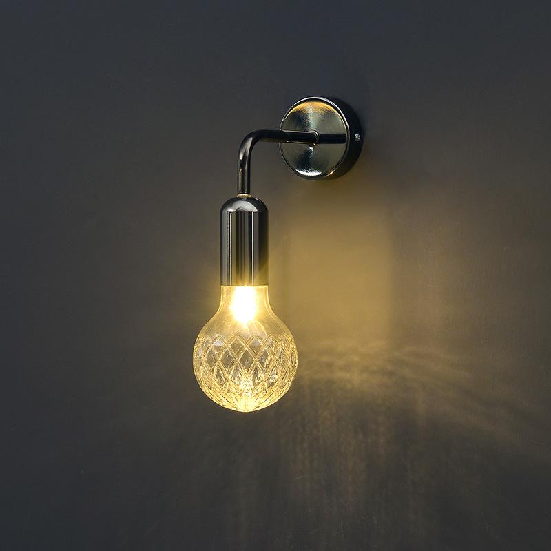 Изображение товара: Скандинавская настенная лампа, дизайнерский роскошный стеклянный светильник для спальни, прикроватный светильник для коридора, гостиницы, популярные постмодернистские лампы