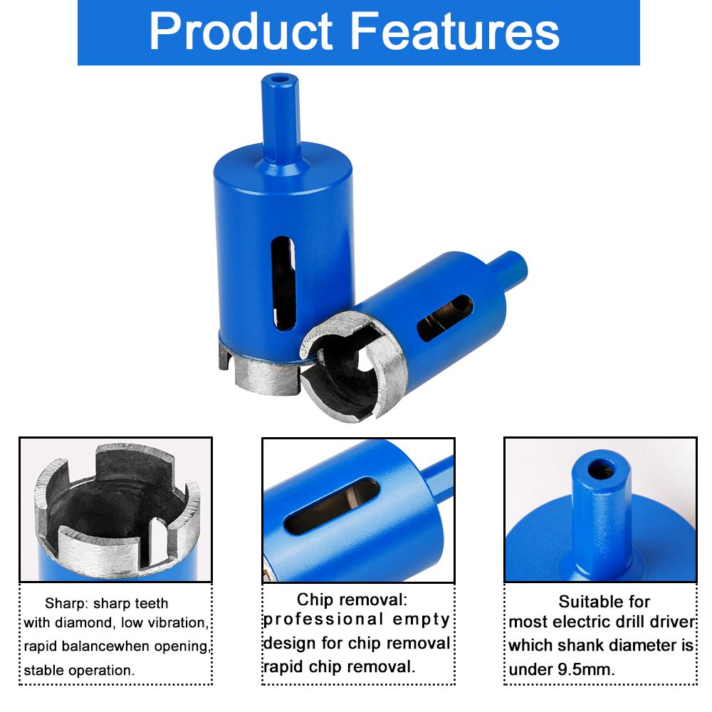 Изображение товара: 10 шт. 6-38 мм Алмазное отверстие пилы сверло фарфоровое Мраморное пустотелое сверло Керамическая плитка нож резак инструмент
