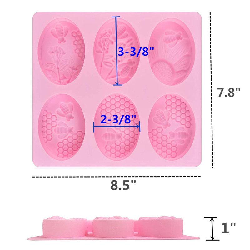 Изображение товара: 6 полости овальной пчелы Силиконовые формы, форма в виде пчелиных сот для изготовления мыла пчеловодства форма для выпечки торта, форма для свечей прессформа из смолы для домашнего использования