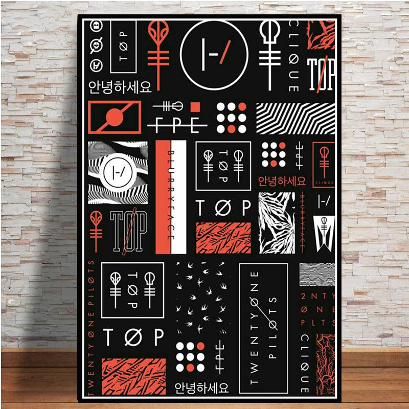 Изображение товара: Популярный абстрактный постер с изображением рок музыкальной группы Twenty One Pilots, художественные современные картины, настенные картины для гостиной, домашний декор