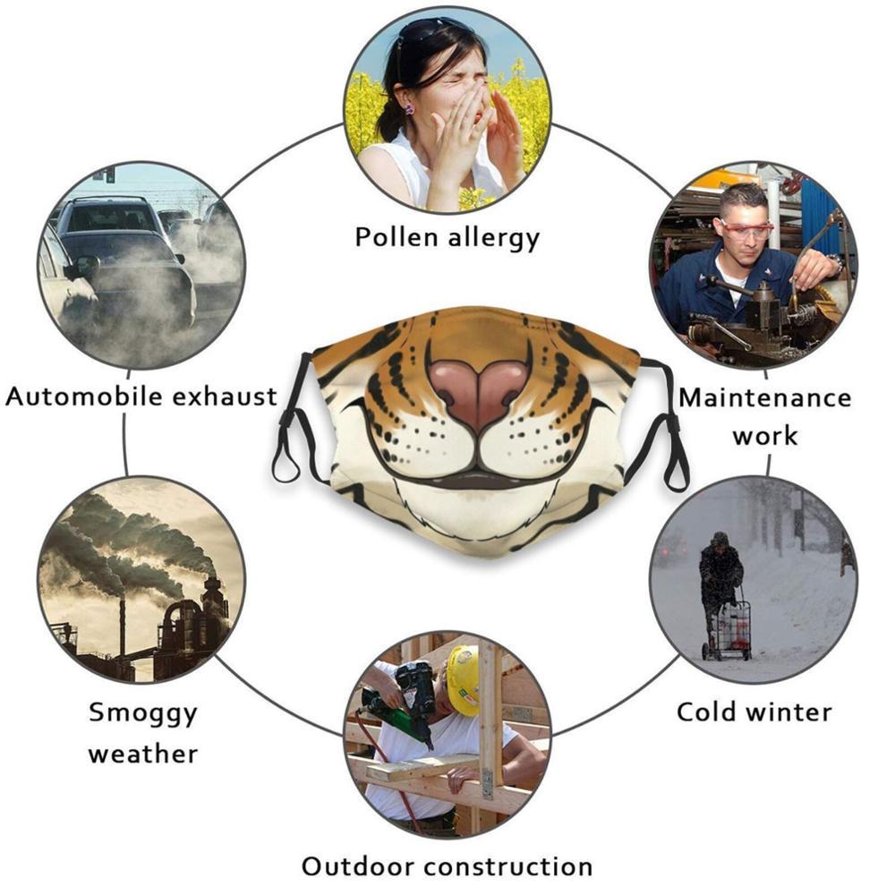 Изображение товара: Смайлик-Счастливый тигр рот печати многоразовые Pm2.5 фильтр DIY рот Маска Дети Тигр большой кот полосы животных