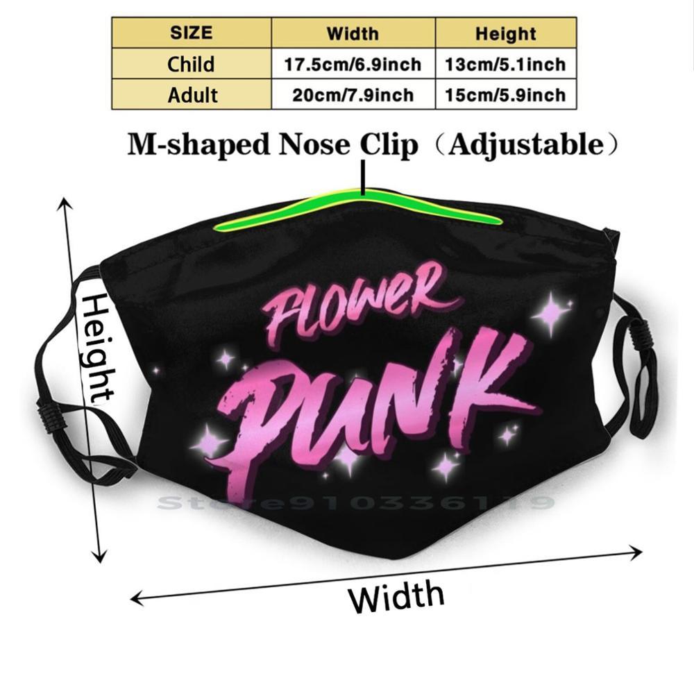 Изображение товара: Многоразовый фильтр Pm2.5 с цветочным принтом в стиле панк-цветов, маска для рта DIY, Детская Цветочная маска в стиле панк с цветочным принтом для девушек и женщин