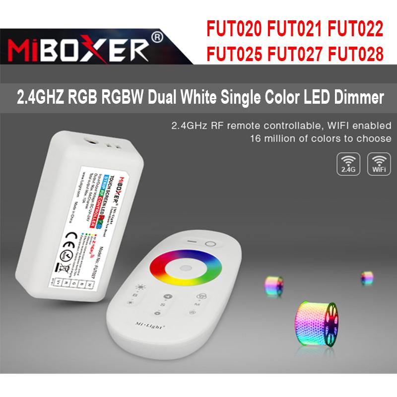 Изображение товара: Контроллер светодиодной ленты Miboxer FUT020, FUT021, FUT022, FUT025, FUT027, FUT028, 2,4 ГГц, сенсорный, RGB, RGBW, двойной, белый, одноцветный светодиодный диммер