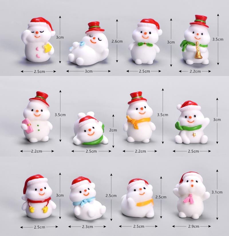 Изображение товара: 1 шт. миниатюрный Снеговик из смолы, миниатюрный пейзаж, фигурки Санта-Клауса, снеговика, сказочный садовый кукольный домик, Рождественские декоративные игрушки