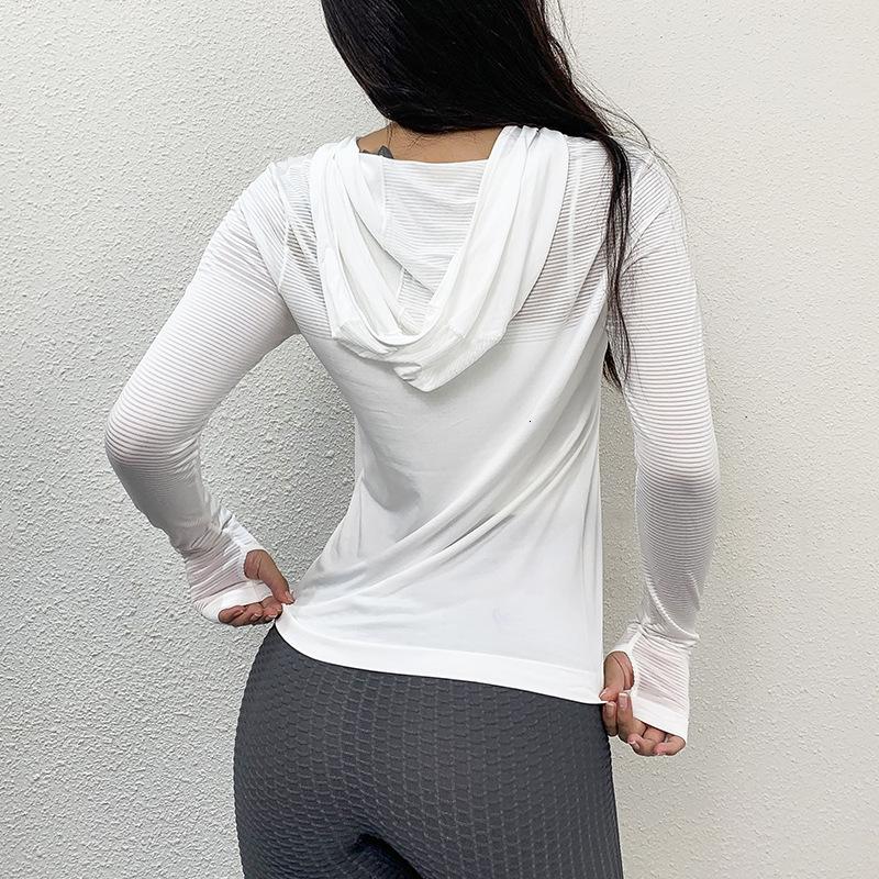 Изображение товара: Осенняя Женская толстовка для бега с длинным рукавом, футболка для фитнеса, Спортивная футболка, свободная дышащая женская футболка для йоги