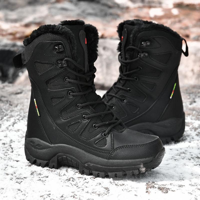 Изображение товара: Мужские зимние ботинки унисекс, военные ботинки спецназа, уличные водонепроницаемые мужские тактические ботинки, плюшевые теплые женские ботинки