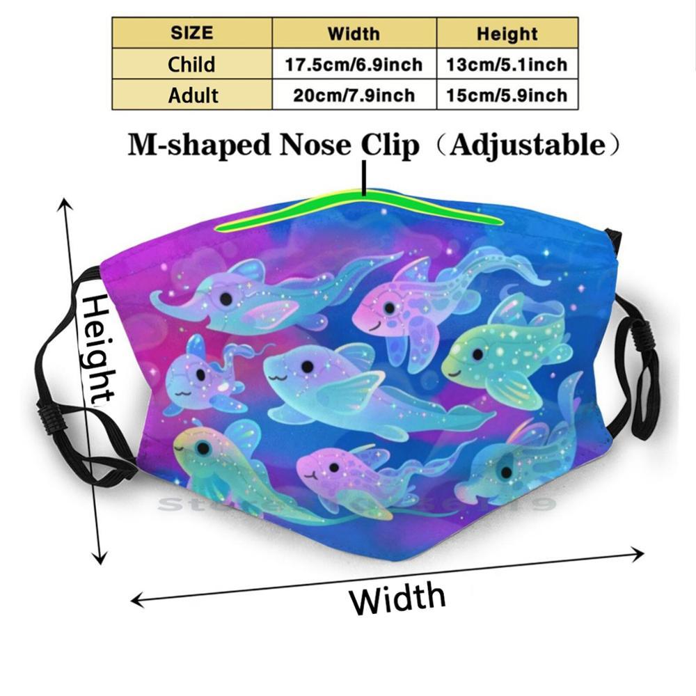 Изображение товара: Симпатичная моющаяся смешная маска для лица Chimaera (призрачные акулы) для взрослых и детей с фильтром, морская акула