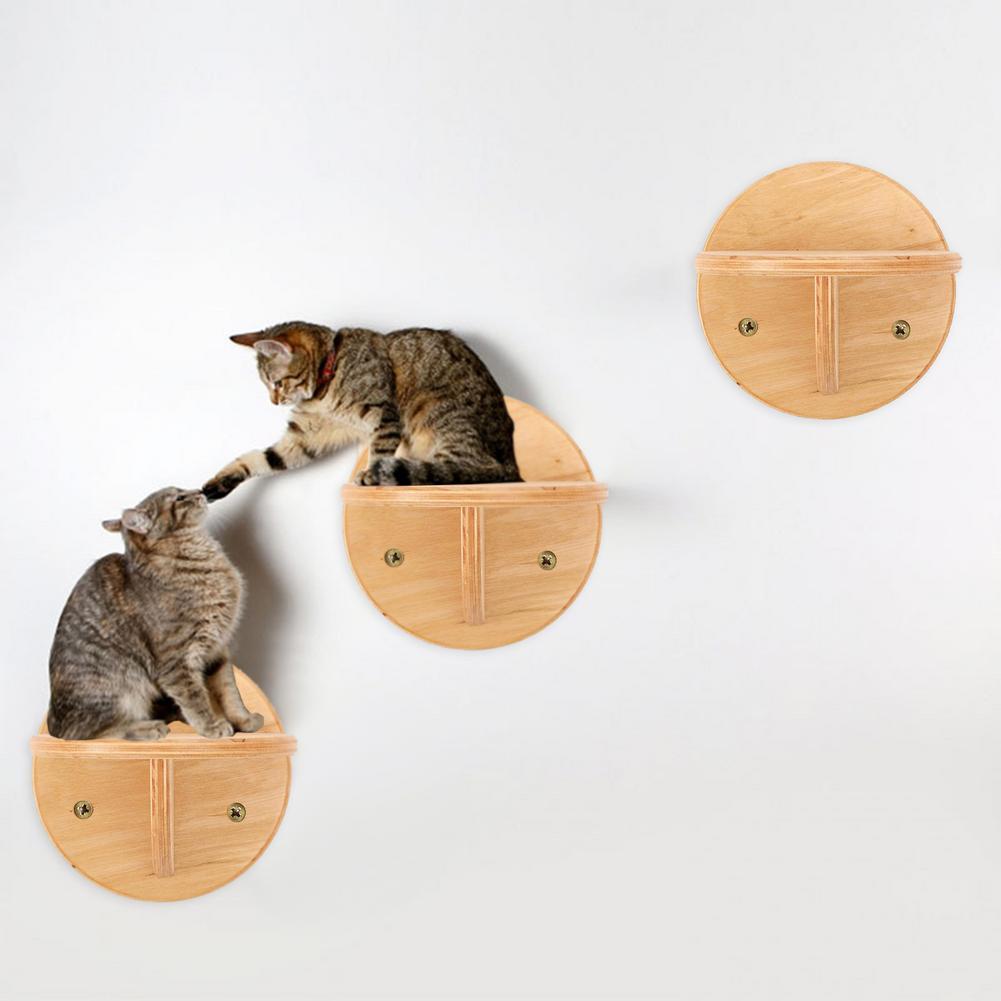 Изображение товара: Cat Ladder Steps Wall-mounted Cat House Shelf Cat Tree Pet Furniture Solid Wood Shelves Perch Seat Cover For Kitten Small Pets