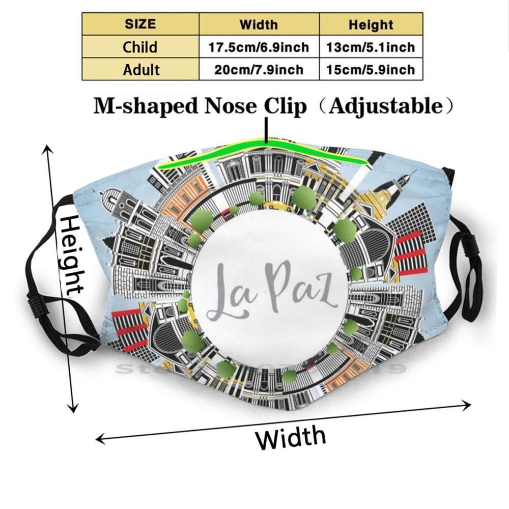 Изображение товара: Ла-Пас Боливия городской пейзаж с Цвет зданий дизайн анти-Пылевой фильтр смываемая маска для лица для Ла-Пас Боливия городской пейзаж