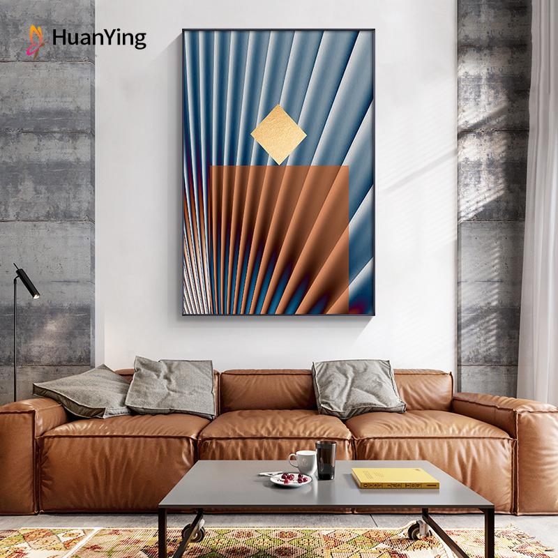 Изображение товара: Современный геометрический холщовый постер ярких цветов волны комбинированная живопись настенные картины для гостиной спальни коридора домашний декор