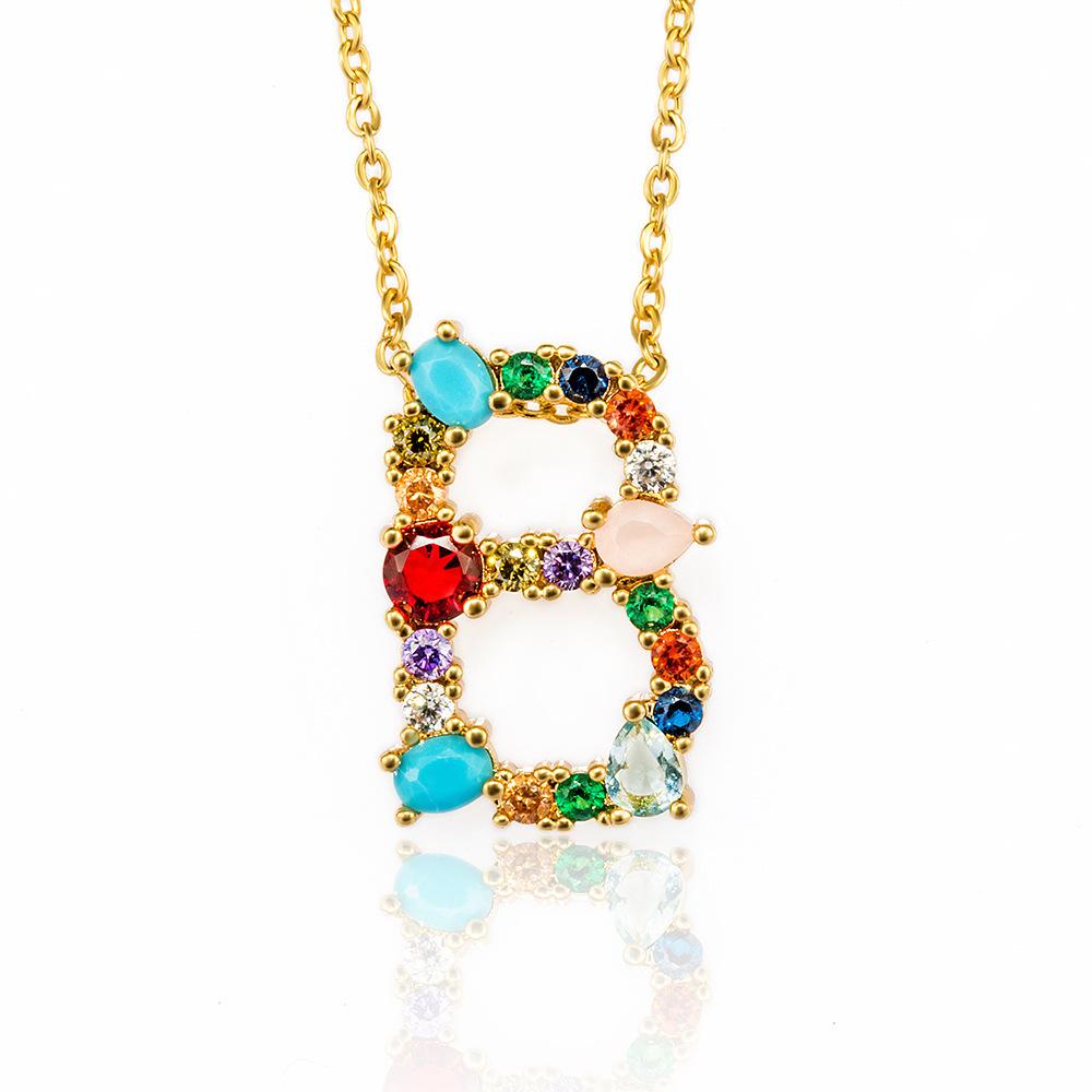 Изображение товара: Milangirl медное ожерелье CZ с буквенным принтом, подвески для женщин, аксессуары золотого цвета, цепочка с именем, ювелирные изделия