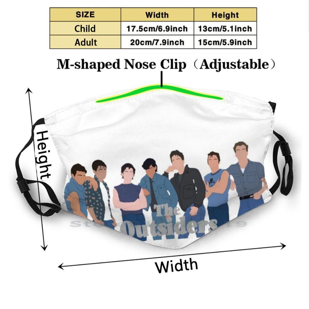 Изображение товара: Забавная моющаяся маска для лица для взрослых и детей, с фильтром, отбрасываемая Для Взрослых Маска Ponyboy Curtis C Thomas Howell Dallas Winston