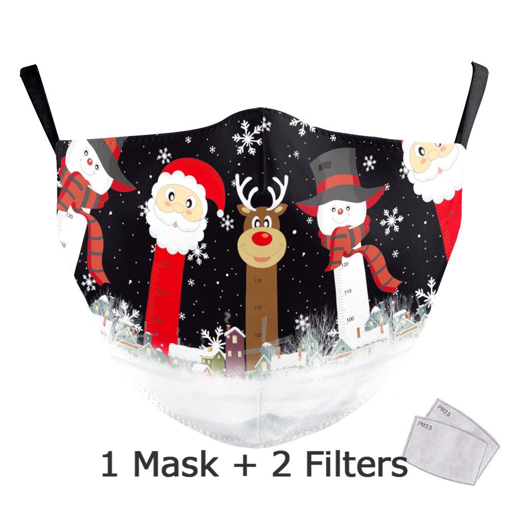 Изображение товара: Маски моющиеся для взрослых, рождественские одноразовые маски для лица, пыленепроницаемые защитные многоразовые маски из нетканого материала с мультяшным принтом