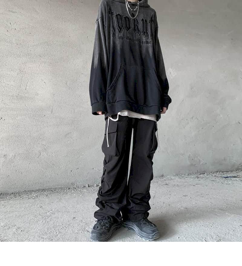 Изображение товара: Толстовка мужская с принтом, ретро свитшот с потертым градиентом, с капюшоном в стиле ретро, уличная одежда в стиле хип-хоп, большие размеры