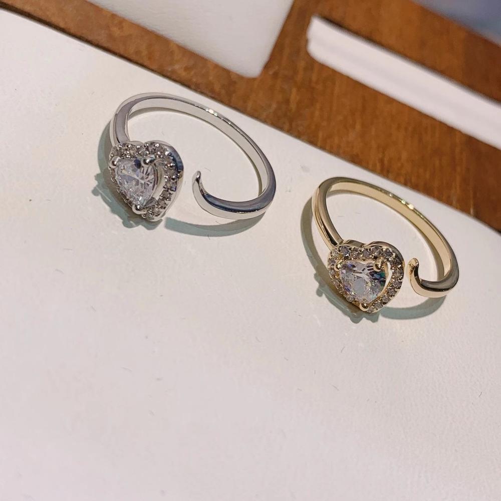 Изображение товара: Роскошные элегантные бразильские инициальные штабелируемые кольца для женщин Свадебные кольца с кубическим цирконием регулируемое кольцо в форме сердца богемное пляжное ювелирное изделие j1988