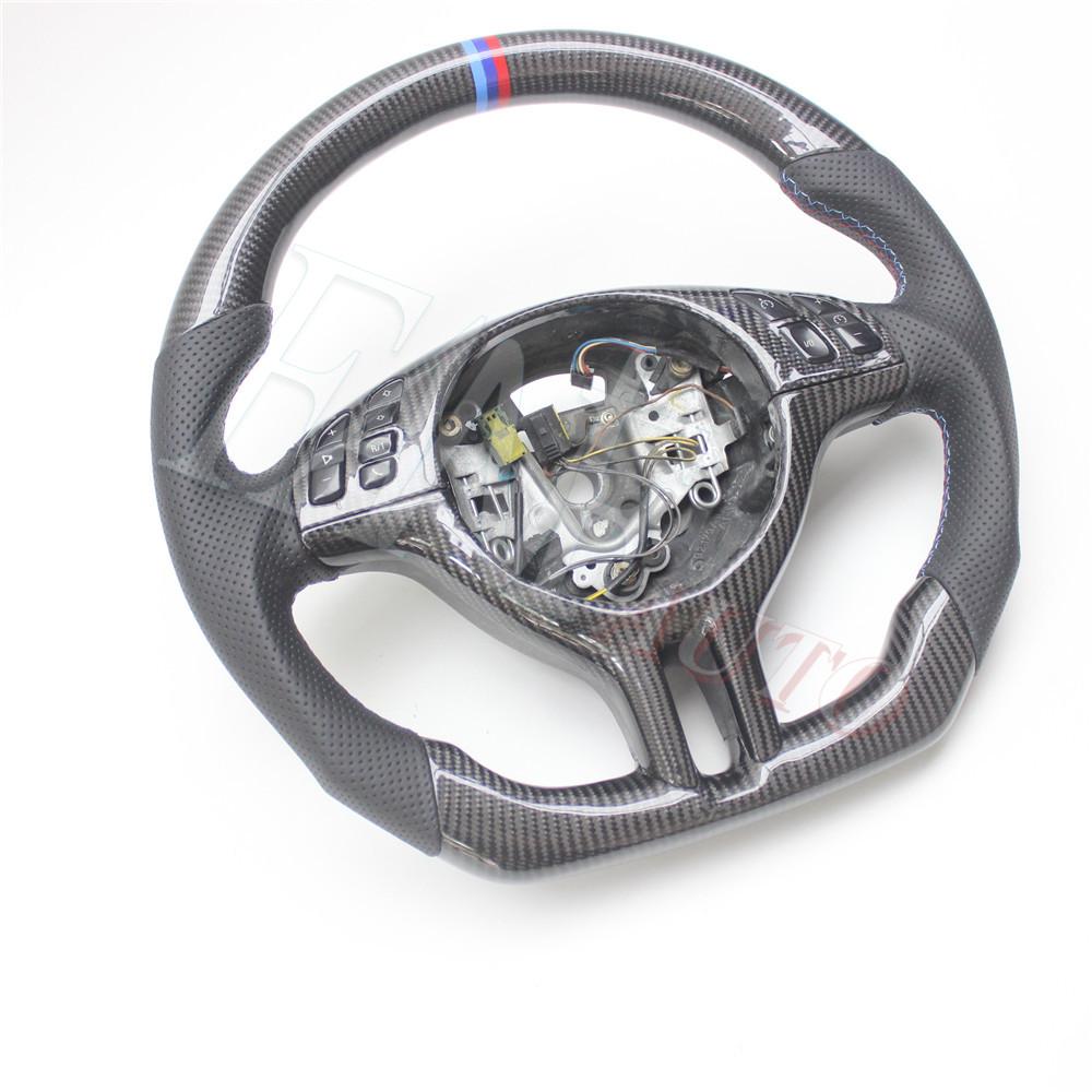 Изображение товара: Сменное рулевое колесо из натурального углеродного волокна с кожей для BMW E46 3 серии 1997-2006
